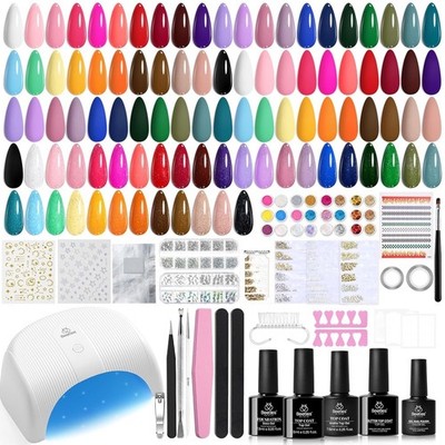Kit with U V Light - 53 Pcs Emotional Spectrum Pro 32 Colors Gel Nail Kit with