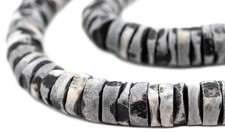 Splotchy Grey Bone Disk Beads 16-18mm Kenya African Large Hole 30 Inch Strand