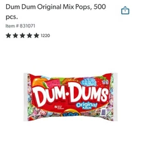 Lollipops Dum Dum Original Pops (500 ct.) - FREE SHIPPING