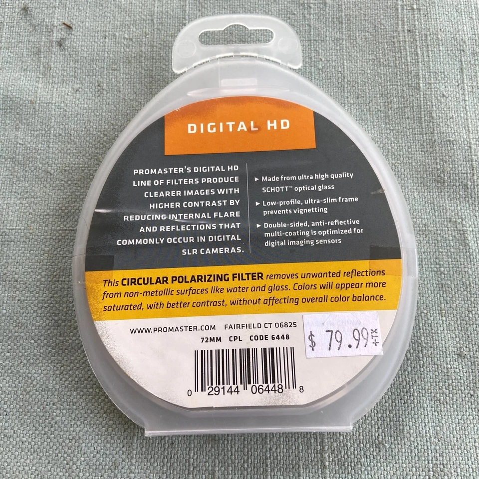 New Pro Master Digital HD Circular Polarizing Lens Filter 72mm CPL 6448 Camera - Image 3 of 4