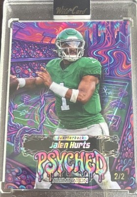 Jalen Hurts 2/2 Wild Card Alumination Psyched SSP Philadelphia Eagles
