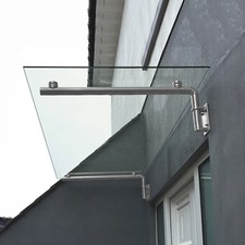 1440 x 800mm Glass Canopy, 4 Stainless Steel Brackets,