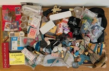 Vintage Antique Junk Drawer Lot Coins, Silver, Collectibles, Cards, Tokens++  L5
