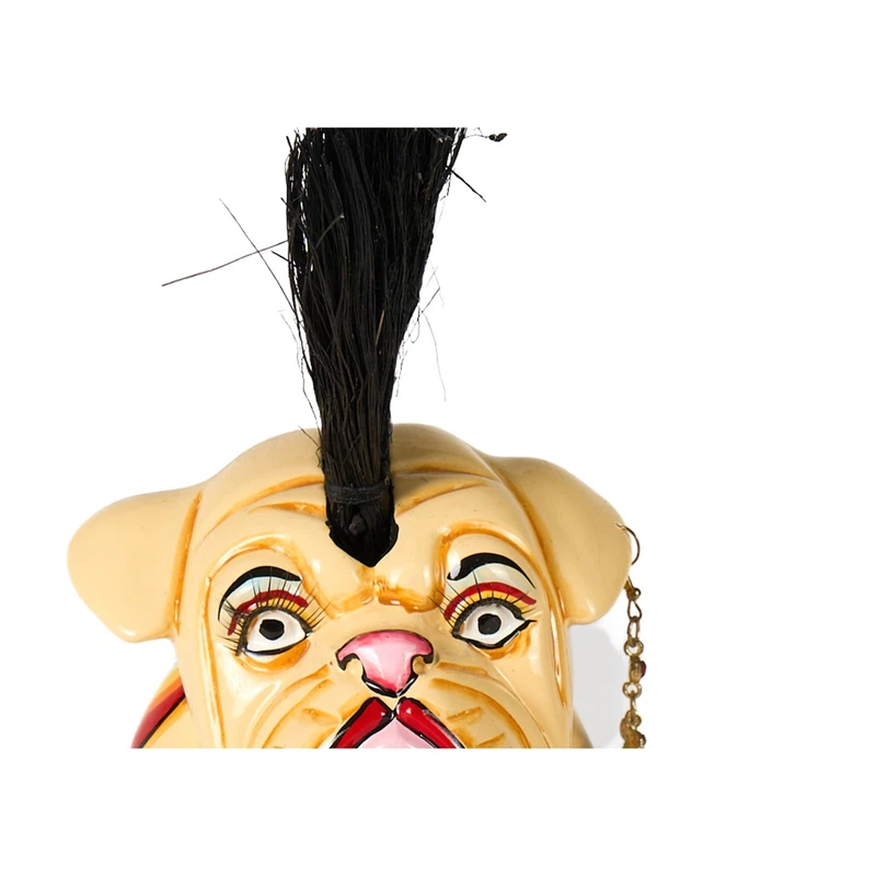 CARLINO Cane Statua Scultura Tom's Drag 4032 Carl S 28 cm Pop Art Cresta Punk, fotografia 6 di 9