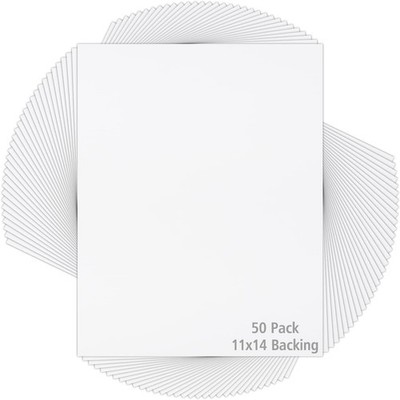 50 Pack 11x14 White Backing Matte Boards 4-ply Thickness Arts