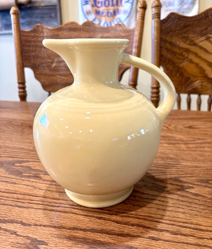 Fiesta Water Pitcher Carafe Round Classic Ball Fiesta Pale Yellow Collectible
