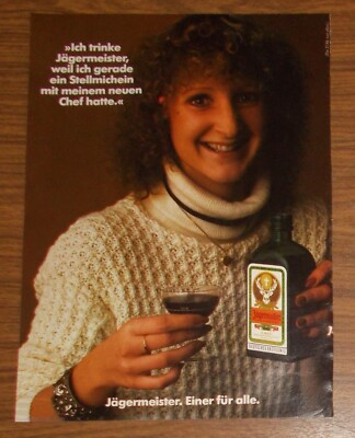 Seltene Werbung JÄGERMEISTER - Einer für alle #2134 Stellmichein mit Chef 1981