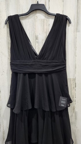 LULUS Amazing Evening Black Tiered V Neck & V Back Maxi Dress Size XL**NWOT** - Picture 3 of 11