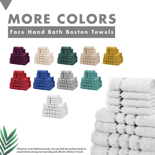 8 Piece Towel Hotel Quality 100% Egyptian Cotton Face Hand Bath Towel Bale Set - Picture 62 of 101