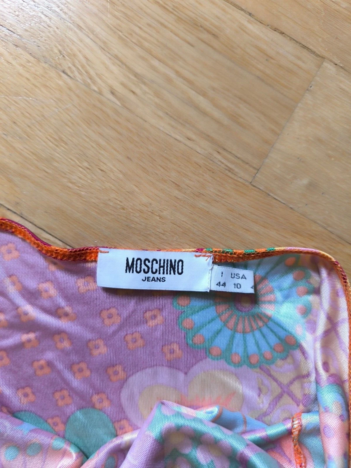 Moschino Jeans Donna Multicolore Floreale Maxi Abito Estivo Cravatta Vita Taglia US 10