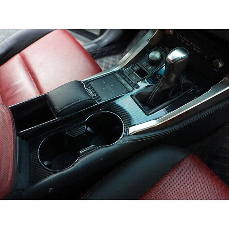 For Lexus NX200t 300h 15-21 Carbon Fiber Gear Shift Panel&water Cup Holder Trim Foto 4 de 4