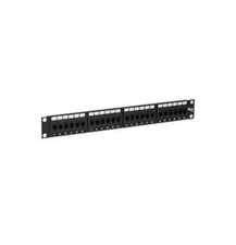 ICC CAT6 Feed-Through Patch Panel with 24 Ports and 1 RMS icmpp24cp6
