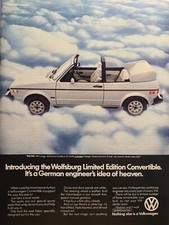 Vintage Print Ad 1983 Volkswagen Convertible Wolfsburg Limited Edition See Descr
