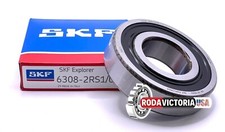 SKF 6308 2RS1 C3 WT DEEP GROOVE BALL BEARING, RUBBER SEALED 40x90x23 mm