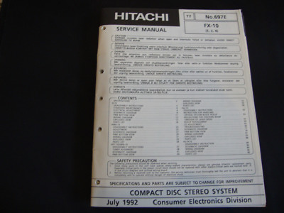 Original Service Manual Hitachi FX-10