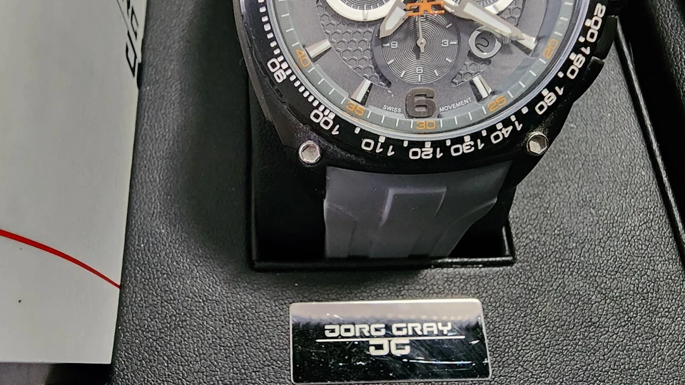 Jorg Gray Mens JG8400-?? Gray Dial Gray Silicone Band Stainless Steel Watch - Image 3 of 4