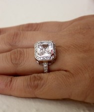 Large CUBIC ZIRCONIA RING set in.925 Sterling Silver FAST SHIPPING  