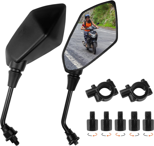 Coppia Specchietti Moto Manubrio, Retrovisore Universale Con 22Mm Morsetto, 8Mm - Foto 12 di 12