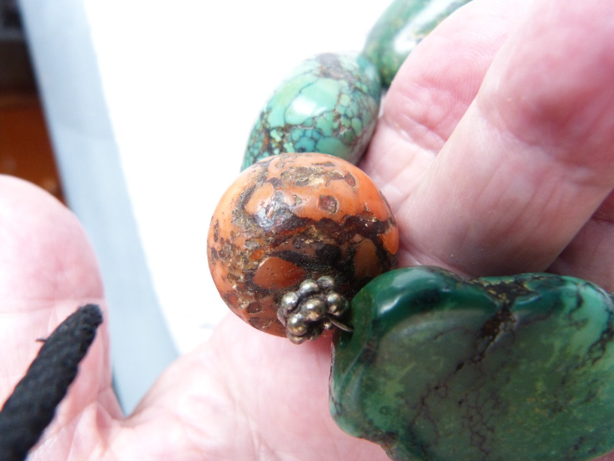 Rare Antique Tibetan Turquoise necklace, original ancient