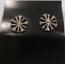 NO-SHINE Insignia 3/4" 5 CROSSED BUGLES Letter Collar  NICKLE Finish PIN RANK