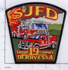 California - San Jose Engine 19 CA Fire Dept Patch Berryessa