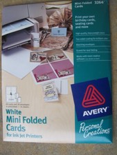 Avery #3264 White Mini Folded Cards for Ink Jet Printers 2X3.5"