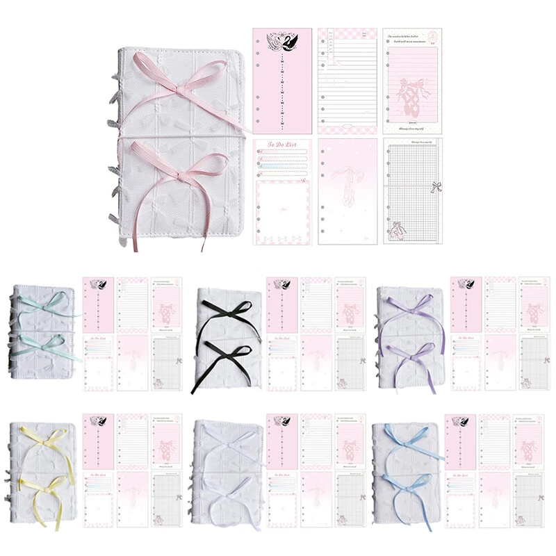 Sweet Lace Bow Mesh A6 Binder Notebooks Scrapbook Journal Notepad School Supplie - Image 3 of 4