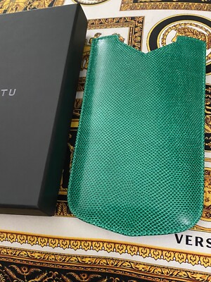 VERTU Constellation V Green Exotic Leather Vertical Slip Case Rare Collectible