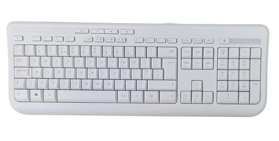 Microsoft Wired USB Keyboard 600 UK QWERTY Layout Spill Resistant White - Image 2 of 4