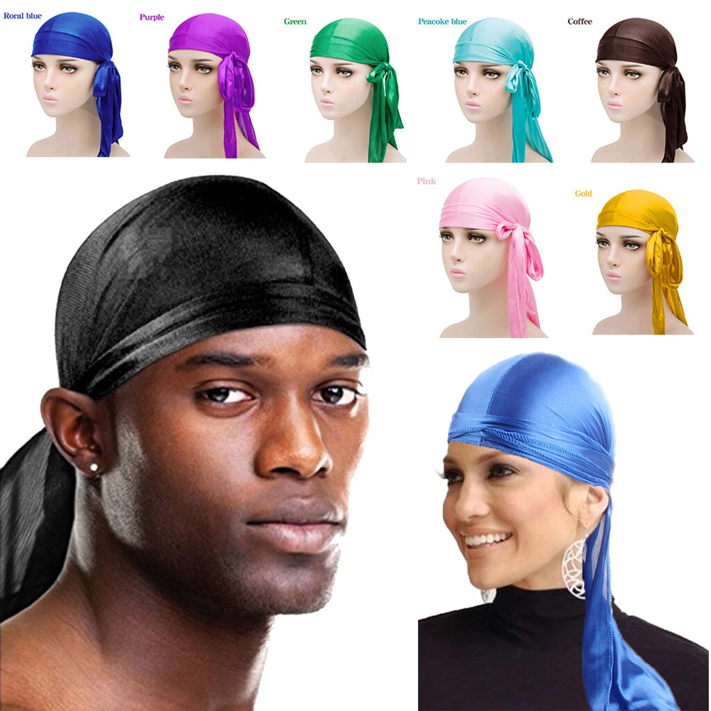 5pcs Mens Womens Bandana Doo Durag Rag Headwear Silk Pirate Cap