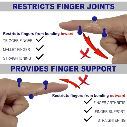 10Pcs Clear Oval Finger Splints & Sleeves Kit, 6 Graduated Size 4,5,6,7,8,9 - Picture 4 of 7