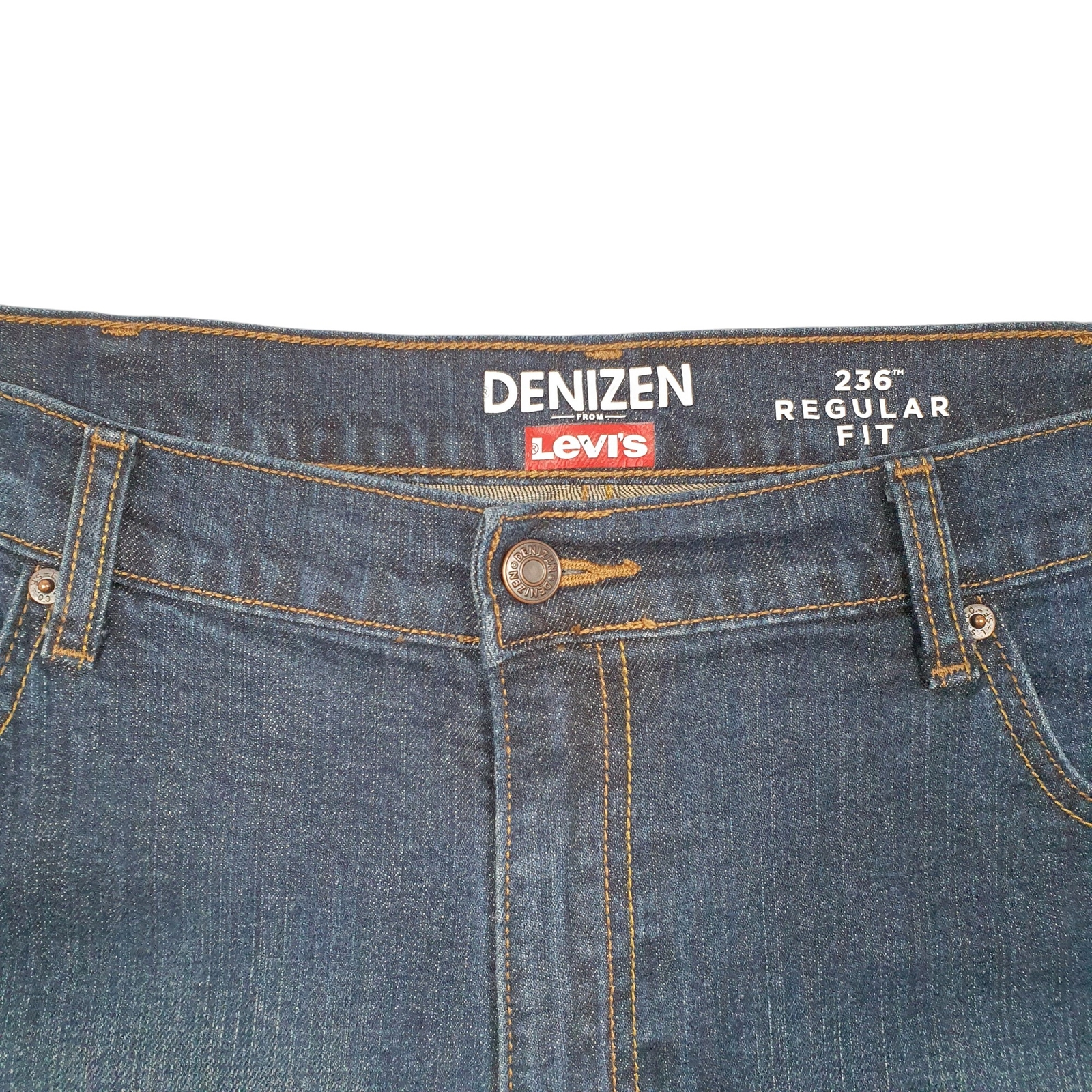 LEVIS Denizen Jeans Regular Fit Blue Denim Trousers Mens 236 W40 L30 image 2