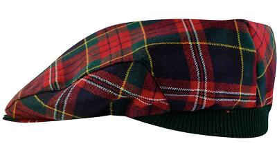 Herren Schottenkaro flache Kappe MacPherson modern Schottenkaro Einheitsgröße schottisch hergestellt Mütze