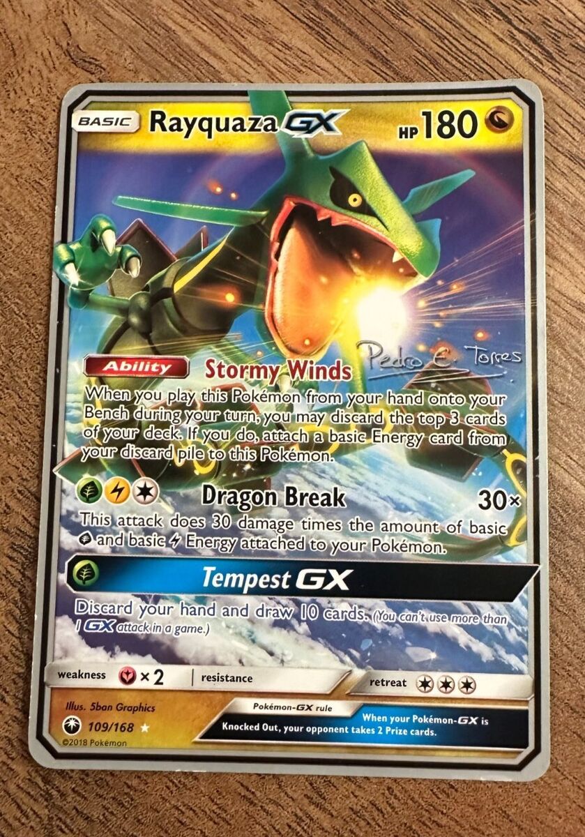 Carta Rayquaza Gx Shiny Pokemon Tcg | Produto Masculino Copag Usado  81306802 | enjoei