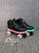 Rechargeable Led Lights Roller Skates- Size 9,/42, Black W/ 7 Flash Patterns 
