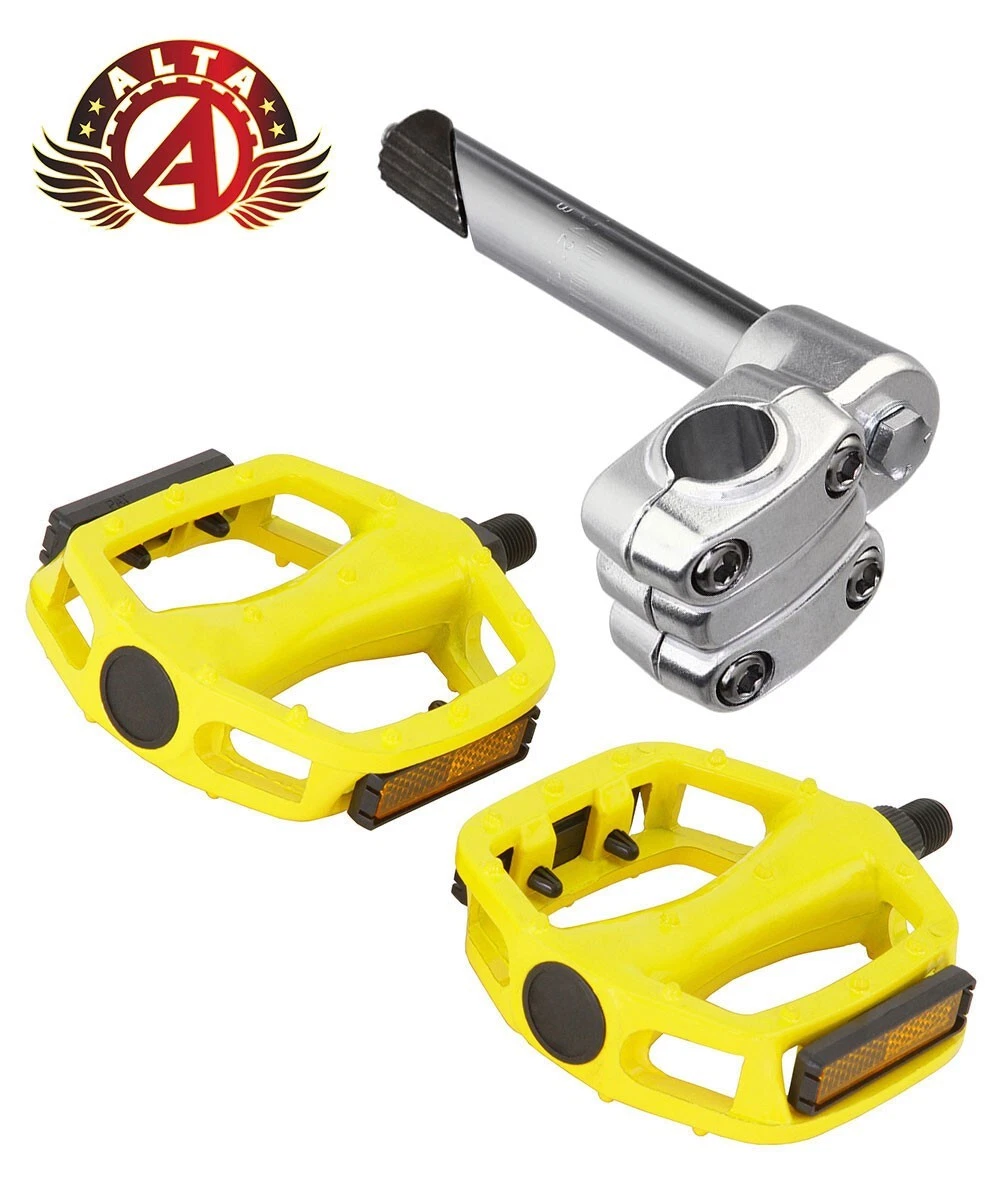 Potence Leadtec 22,2 Mm Jaune - Ancienne Tige De Plume 4 Boulons Pour VTT BMX