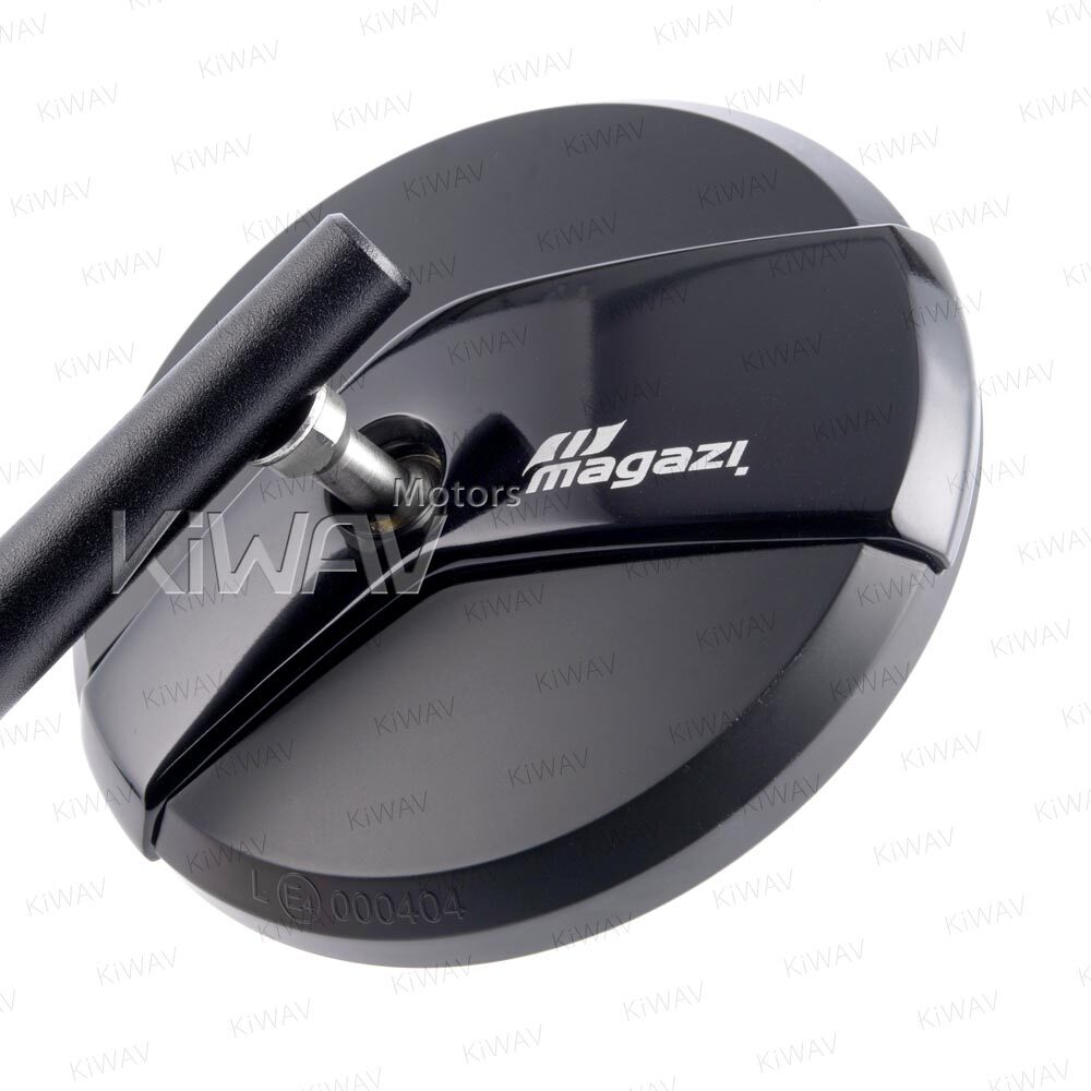 Pair Round black mirrors Missie black base adjustable Kawasaki
