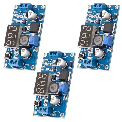 LM2596 DC-DC Buck Power Converter 4-40V to 1.5-35V LED Voltmeter 3-Piece Set