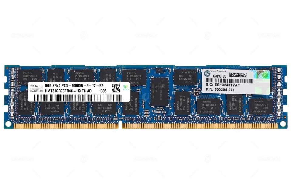 500205-071 HP DDR3 8GB 2RX4 PC3-10600 RDIMM - Immagine 2 di 4