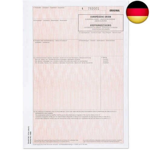 mashpaper Ursprungszeugnis Formular Vordruck 50 Stück für Laser- und I - Bild 2 von 9