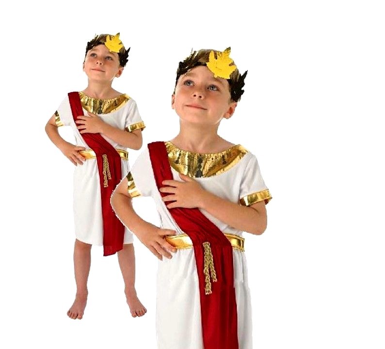 Child ROMAN BOY Julies Caesar King Greek Toga Outfit Fancy Dress Costume  Age 3-8