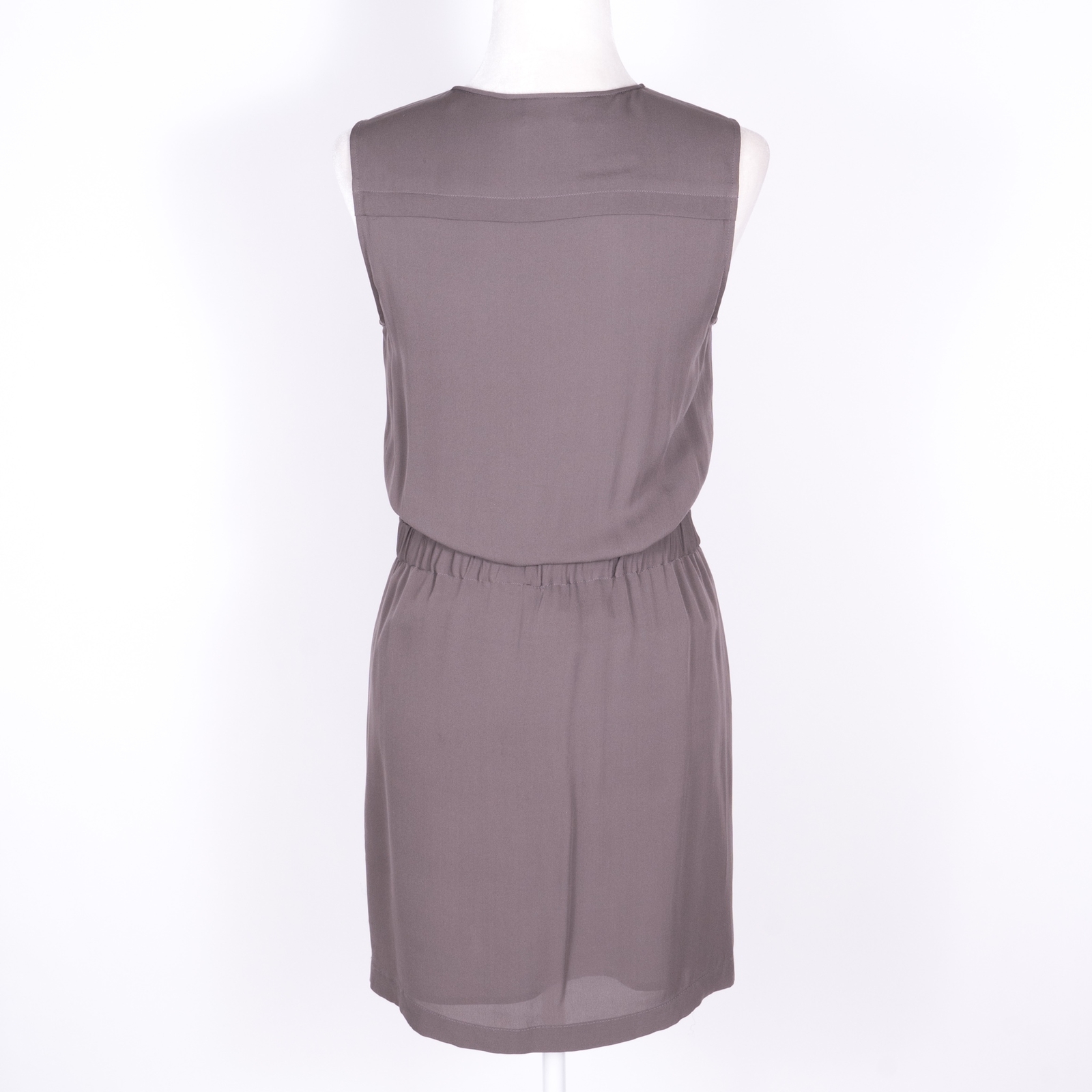 Theory Gray Silk Tailored Half Buttoned Sheath Sl… - image 6