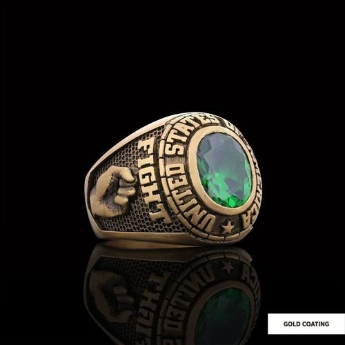 ANELLO PERSONALIZZATO MAGA DONALD TRUMP ARGENTO 925K RODIATO ARGENTO PLACCATO ORO AMERICA - Foto 4 di 15
