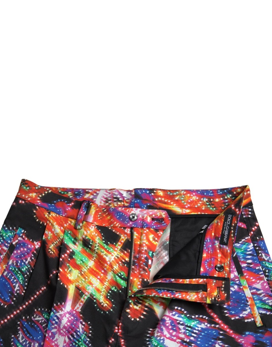 【関税＆送料込み】Dolce & Gabbana Multicolor Silk Shorts Dolce & Gabbana Multicolor Silk High Waist Hot Pants – Azi