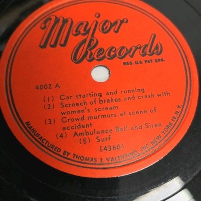 Sound Effects VINYL 78  car engine /screaching brakes / crash / ambulance MINT 