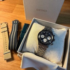 Seiko SBTR053 8T63 Quartz Chronograph Navy Dial Tachymeter Mens Watch Japan