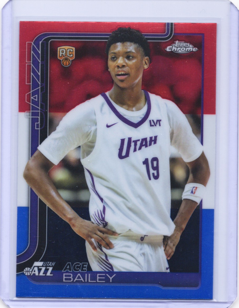 2025-26 Topps Chrome #255 Ace Bailey Red White and Blue Refractor