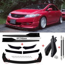 For Honda Civic Si Coupe Front Rear Bumper Lip Splitter Side Skirts Strut Rod