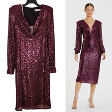 IEENA MAC DUGGAL NWT Purple Sequined Midi Dress, Size 10