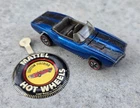 Vintage Hot Wheels Redline 1967 Blue Custom Firebird with Brown Interior USA